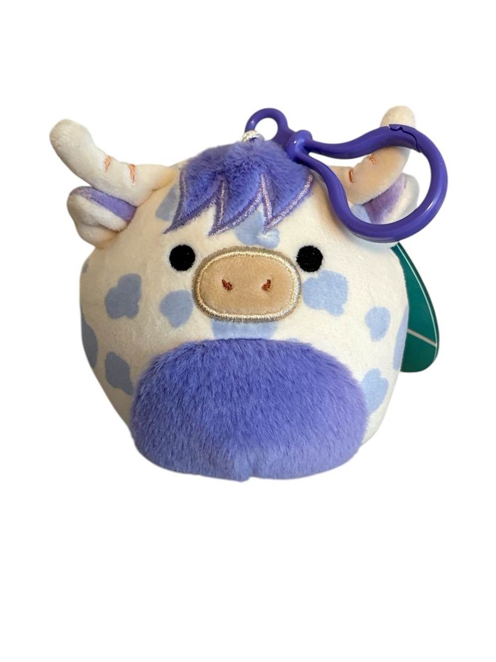 Conway Highland Cow Squishmallows Plush Backpack Clip On Keychain Purple New